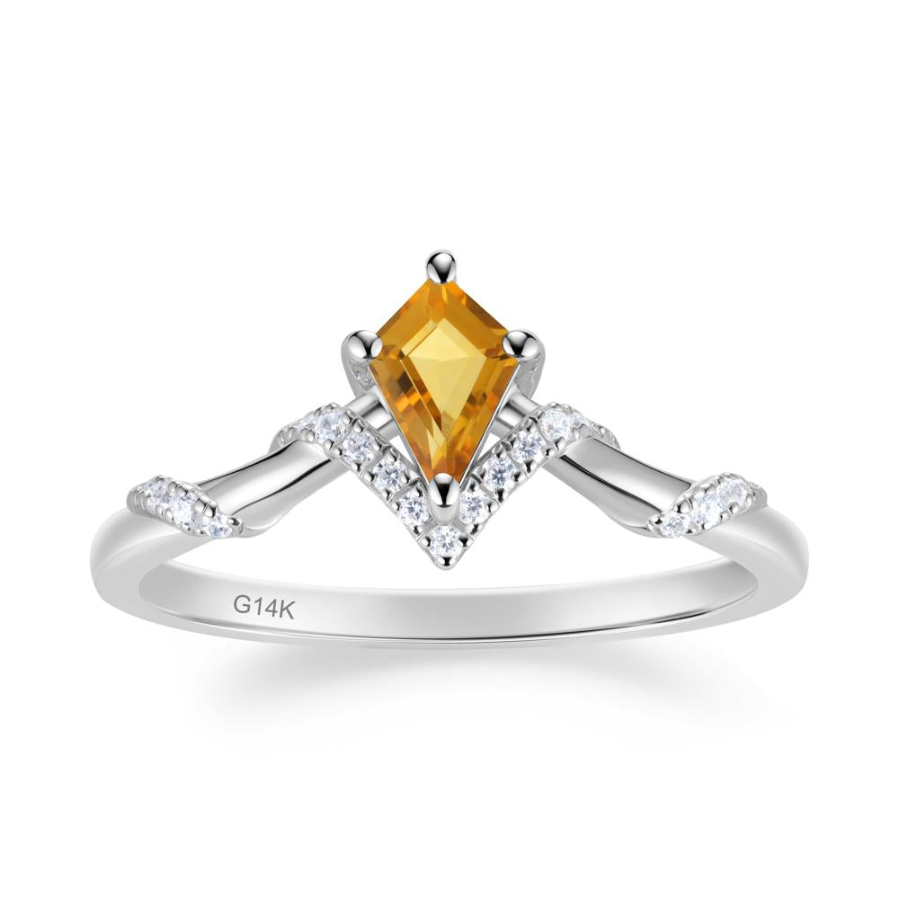 Celestial Kite Cut Citrine Promise Ring - LUO Jewelry #metal_14k white gold