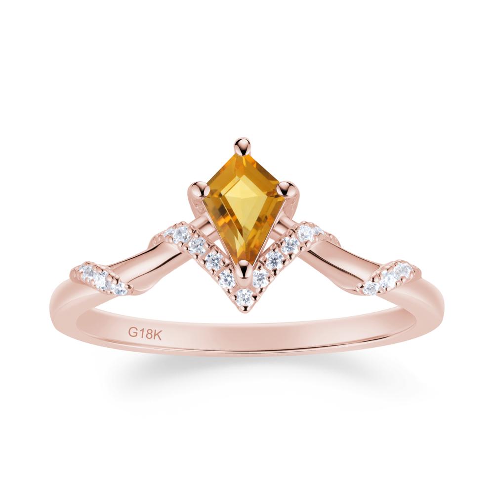 Celestial Kite Cut Citrine Promise Ring - LUO Jewelry #metal_18k rose gold