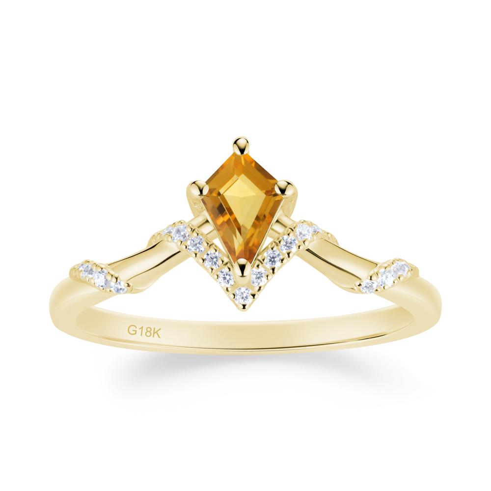 Celestial Kite Cut Citrine Promise Ring - LUO Jewelry #metal_18k yellow gold