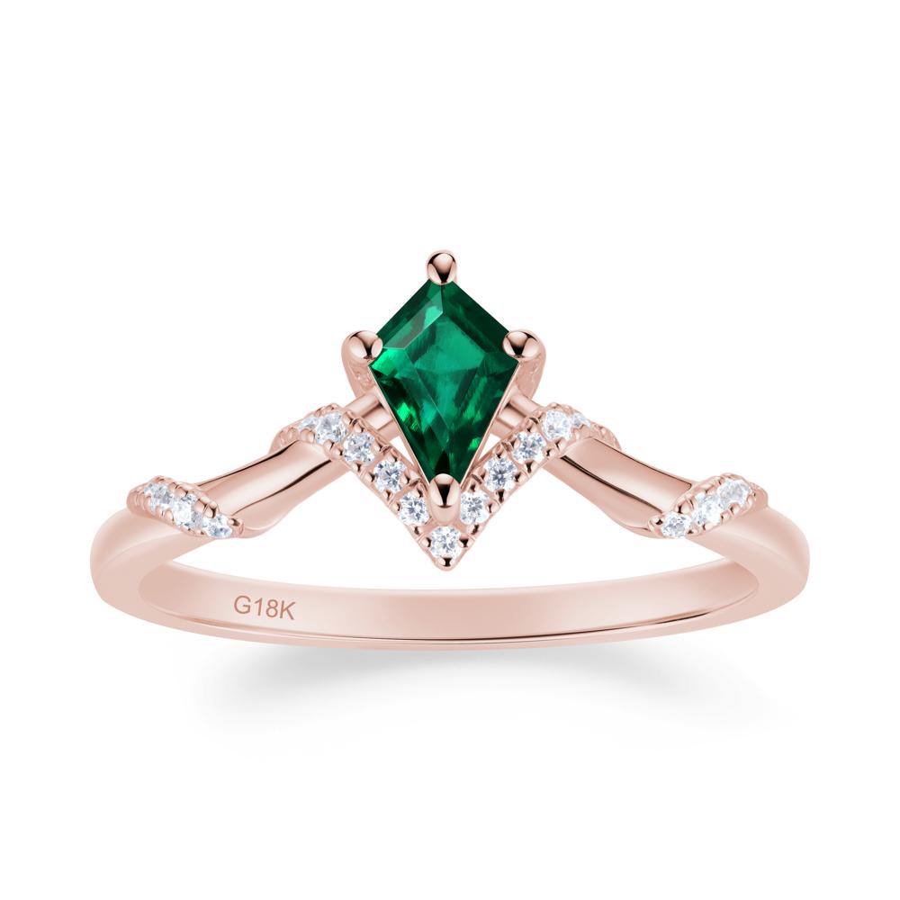 Celestial Kite Cut Emerald Promise Ring - LUO Jewelry #metal_18k rose gold