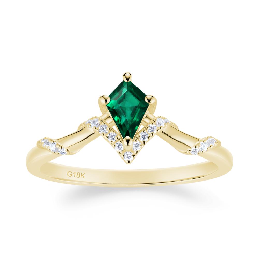 Celestial Kite Cut Emerald Promise Ring - LUO Jewelry #metal_18k yellow gold