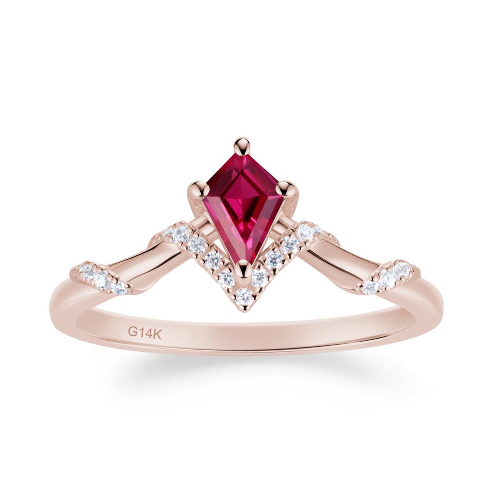 Celestial Kite Cut Ruby Promise Ring - LUO Jewelry #metal_14k rose gold
