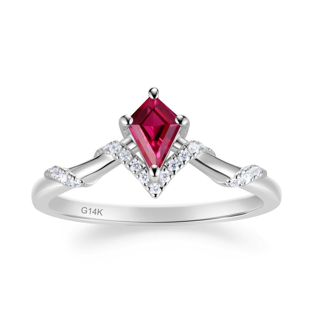 Celestial Kite Cut Ruby Promise Ring - LUO Jewelry #metal_14k white gold