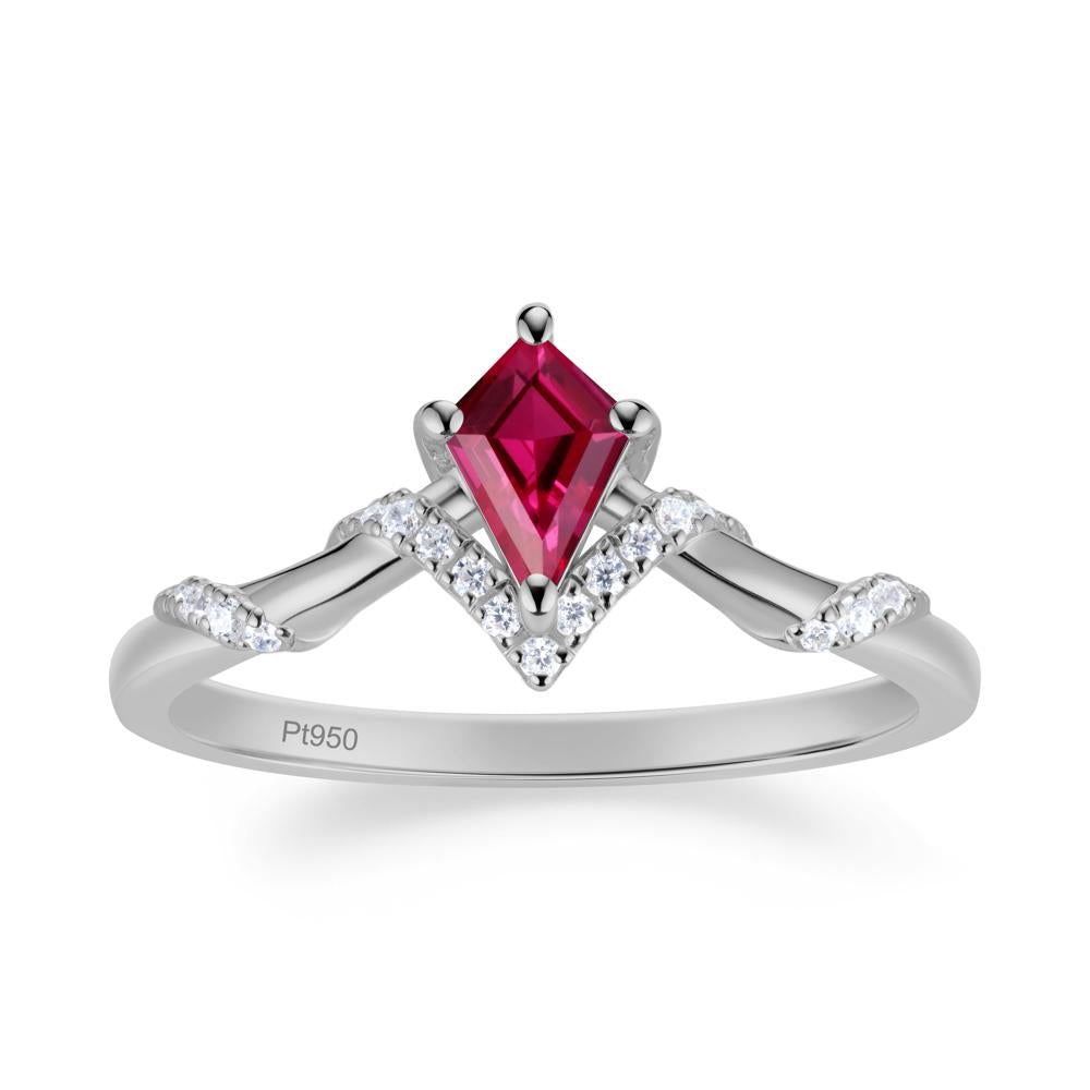 Celestial Kite Cut Ruby Promise Ring - LUO Jewelry #metal_platinum