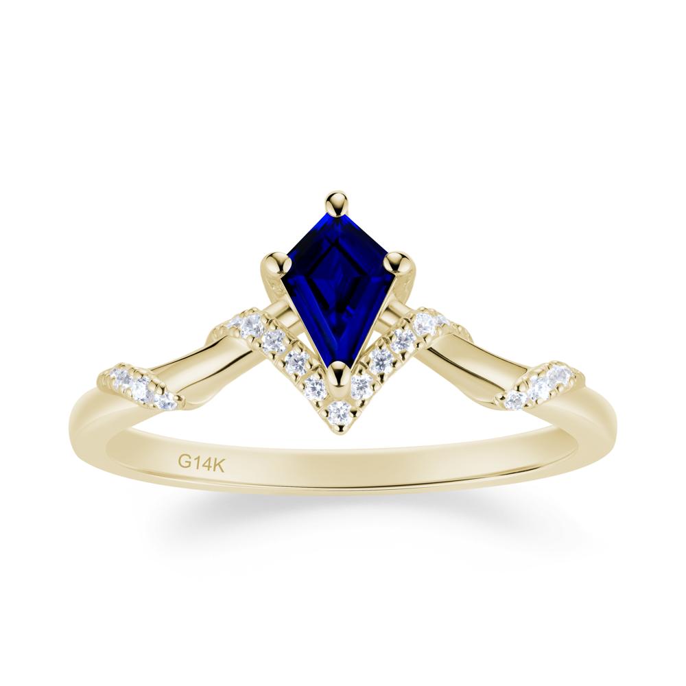 Celestial Kite Cut Sapphire Promise Ring - LUO Jewelry #metal_14k yellow gold