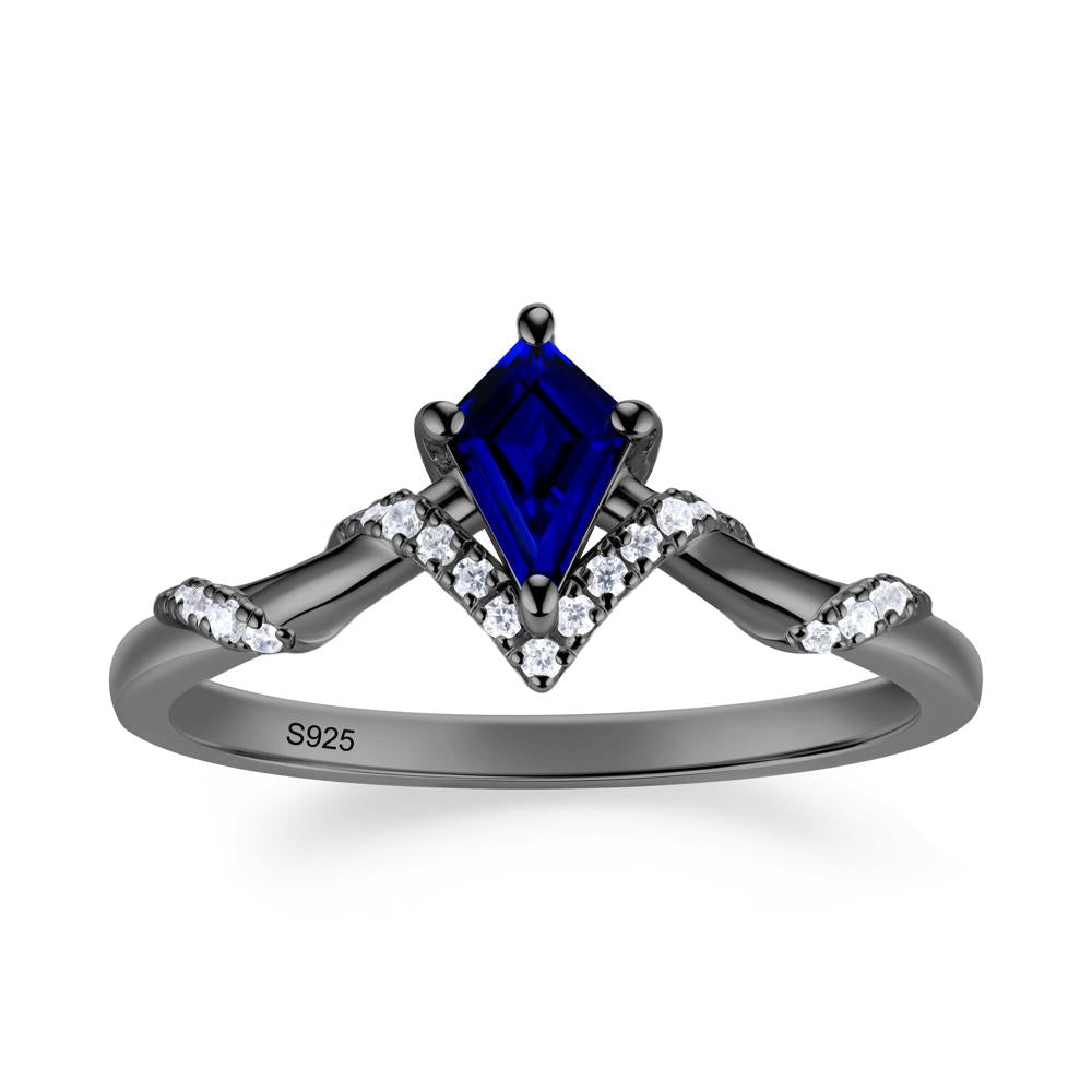 Celestial Kite Cut Sapphire Promise Ring - LUO Jewelry #metal_black finish sterling silver