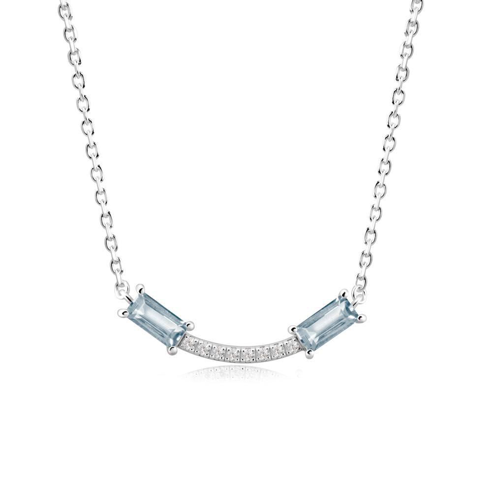Two Baguette Aquamarine Necklace - LUO Jewelry #metal_sterling silver