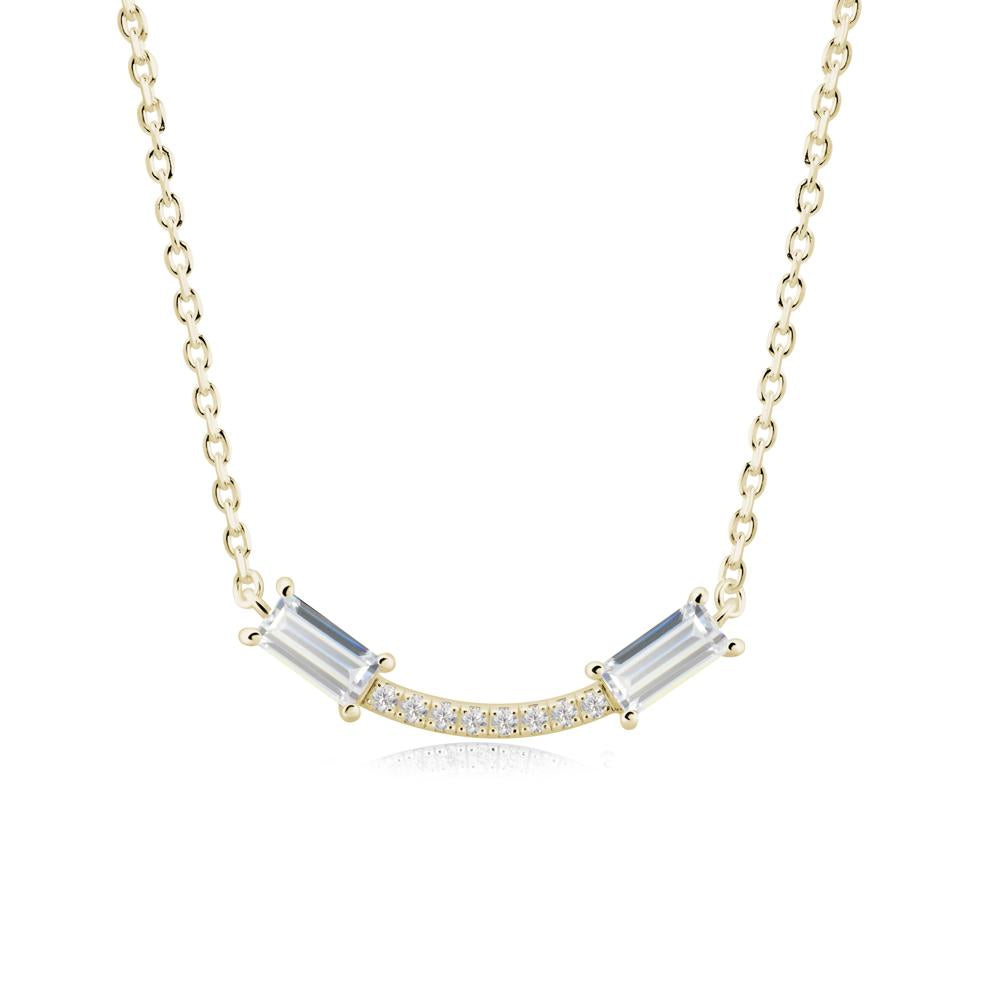 Two Baguette Cubic Zirconia Necklace - LUO Jewelry #metal_14k yellow gold