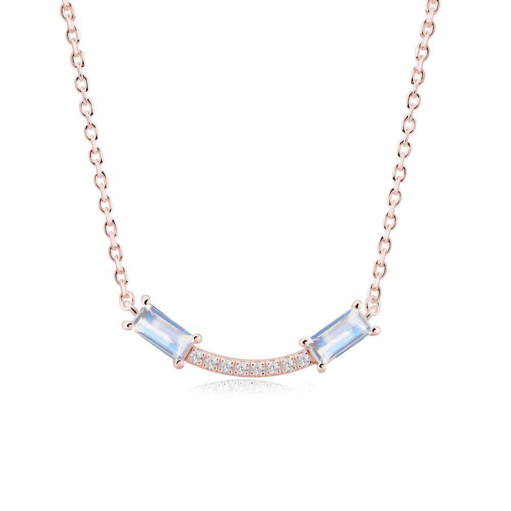 Two Baguette Moonstone Necklace - LUO Jewelry #metal_18k rose gold