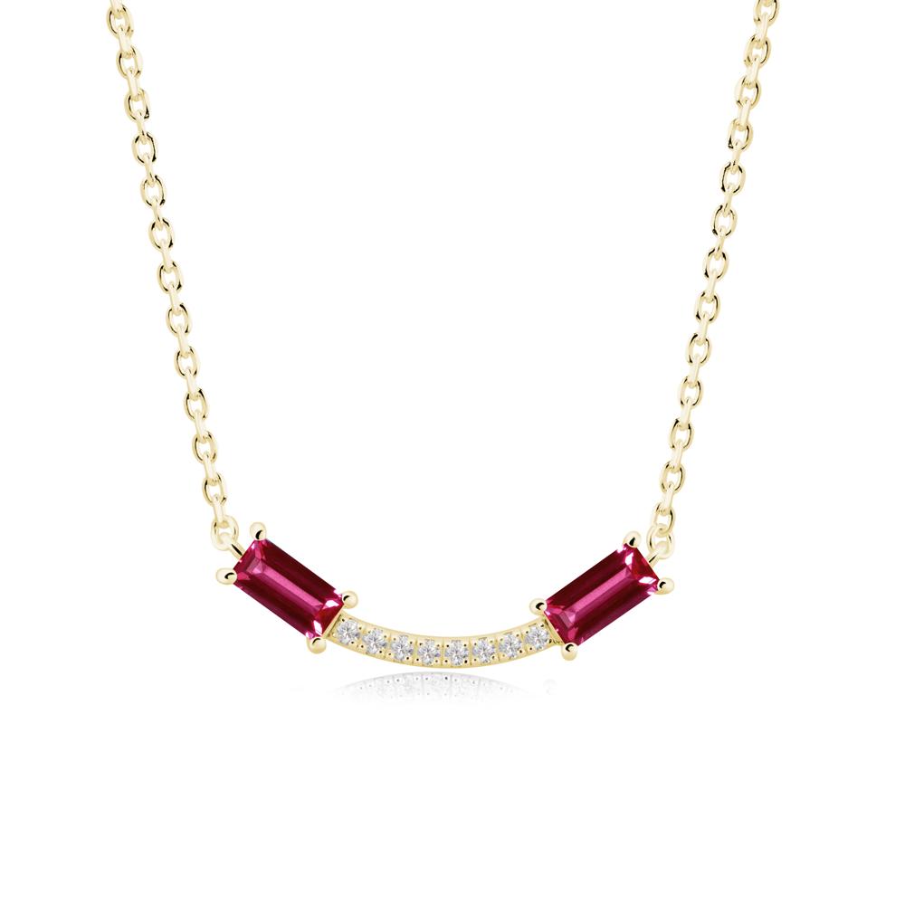 Two Baguette Ruby Smile Necklace - LUO Jewelry #metal_18k yellow gold