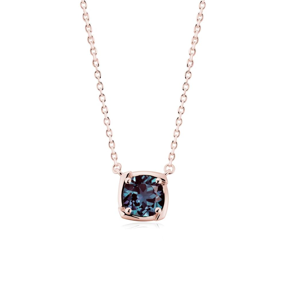 Unique Alexandrite Solitaire Pendant Necklace - LUO Jewelry #metal_18k rose gold