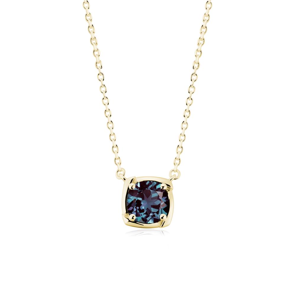 Unique Alexandrite Solitaire Pendant Necklace - LUO Jewelry #metal_18k yellow gold