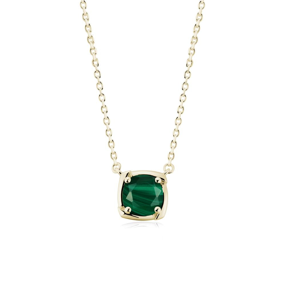 Unique Malachite Solitaire Pendant Necklace - LUO Jewelry #metal_14k yellow gold