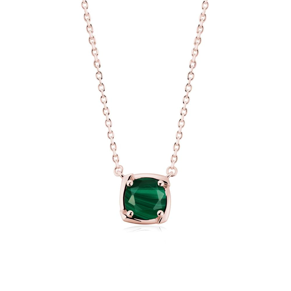 Unique Malachite Solitaire Pendant Necklace - LUO Jewelry #metal_18k rose gold