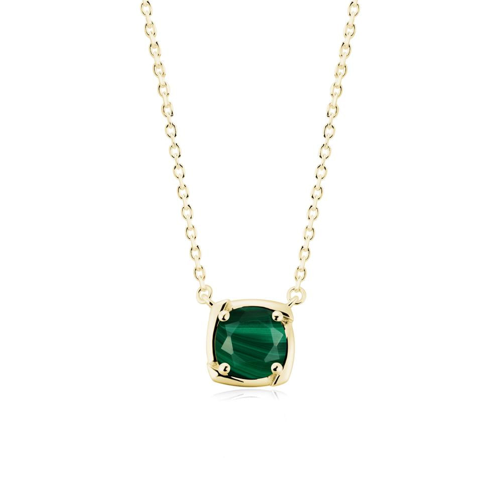 Unique Malachite Solitaire Pendant Necklace - LUO Jewelry #metal_18k yellow gold