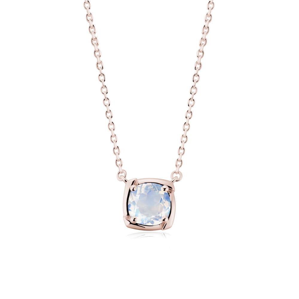 Unique Moonstone Solitaire Pendant Necklace - LUO Jewelry #metal_14k rose gold