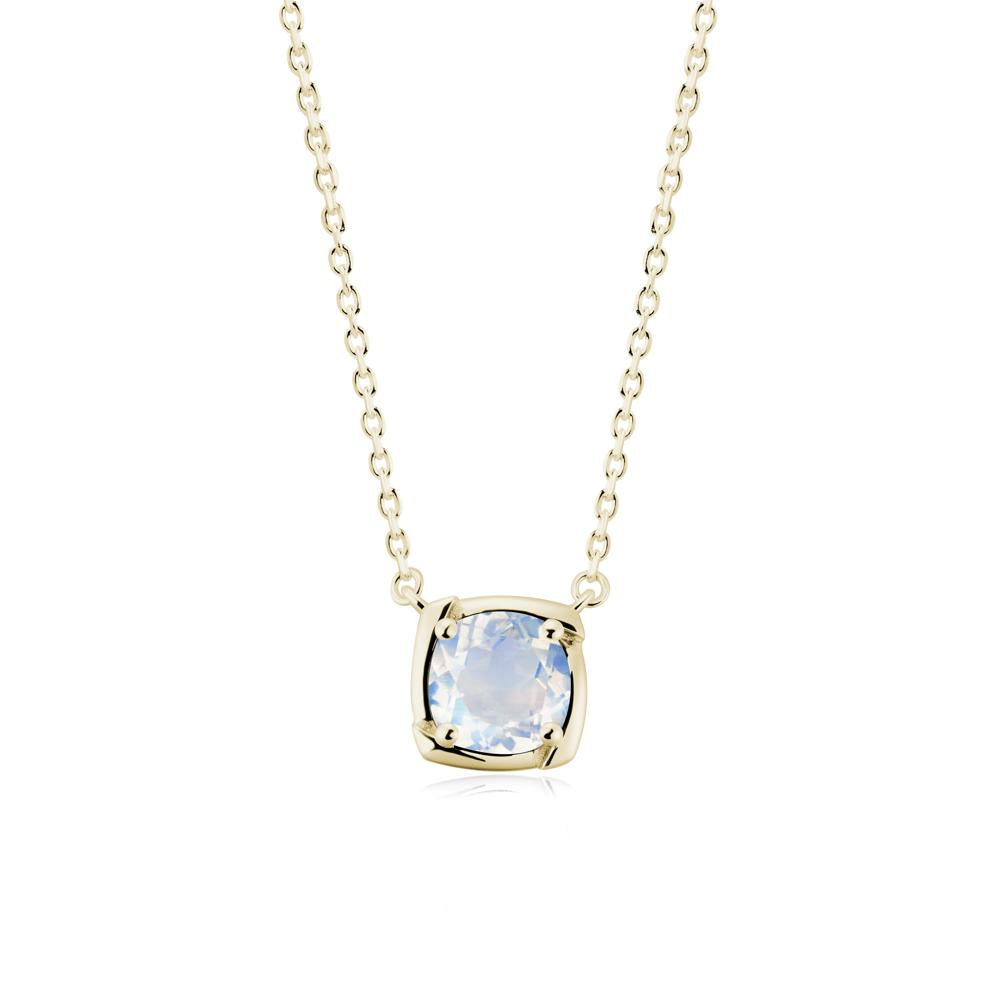 Unique Moonstone Solitaire Pendant Necklace - LUO Jewelry #metal_14k yellow gold