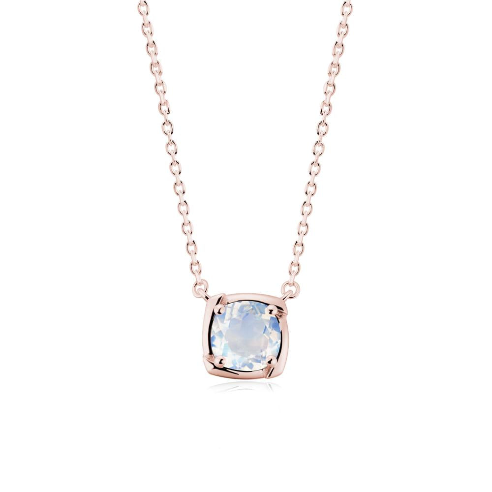 Unique Moonstone Solitaire Pendant Necklace - LUO Jewelry #metal_18k rose gold