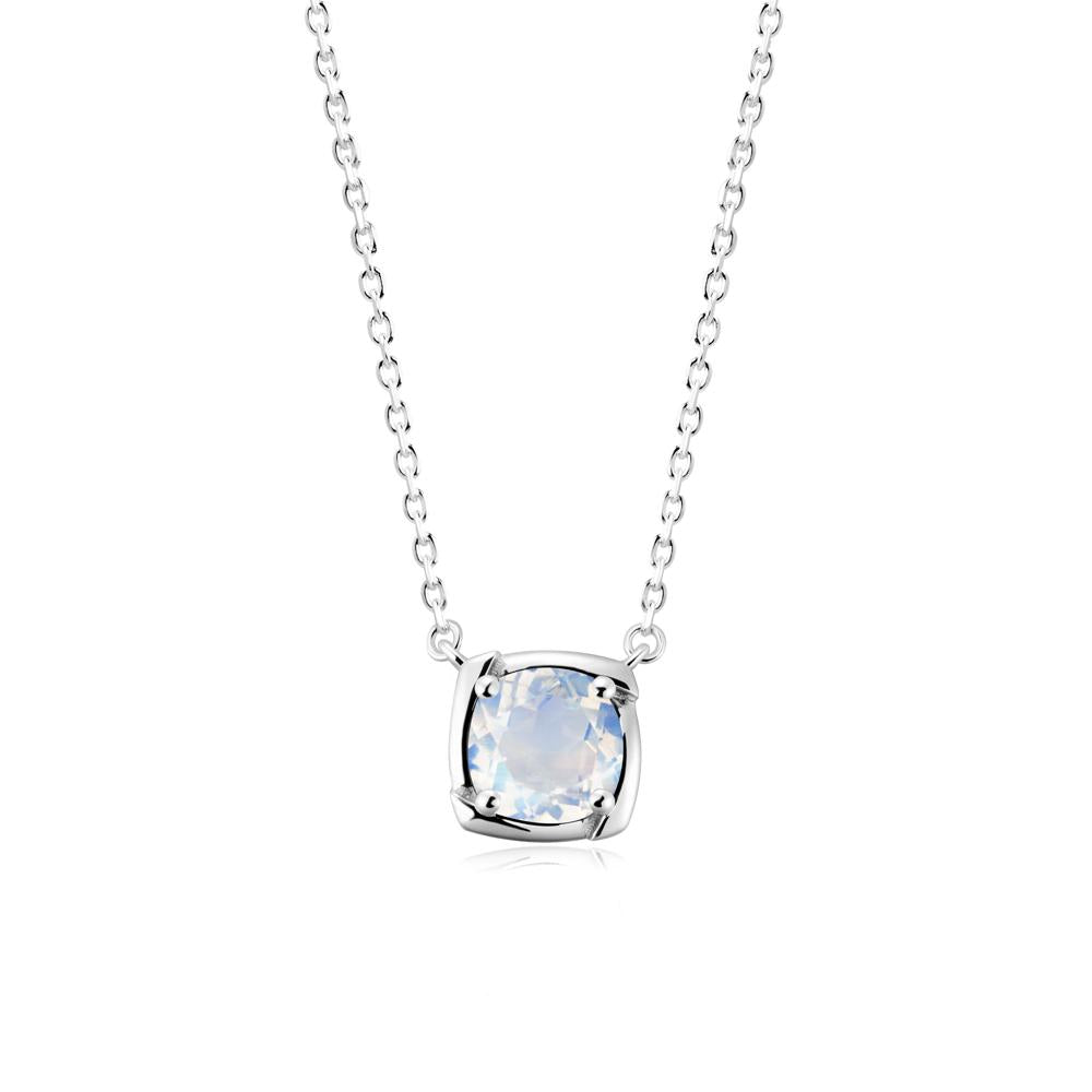 Unique Moonstone Solitaire Pendant Necklace - LUO Jewelry #metal_18k white gold