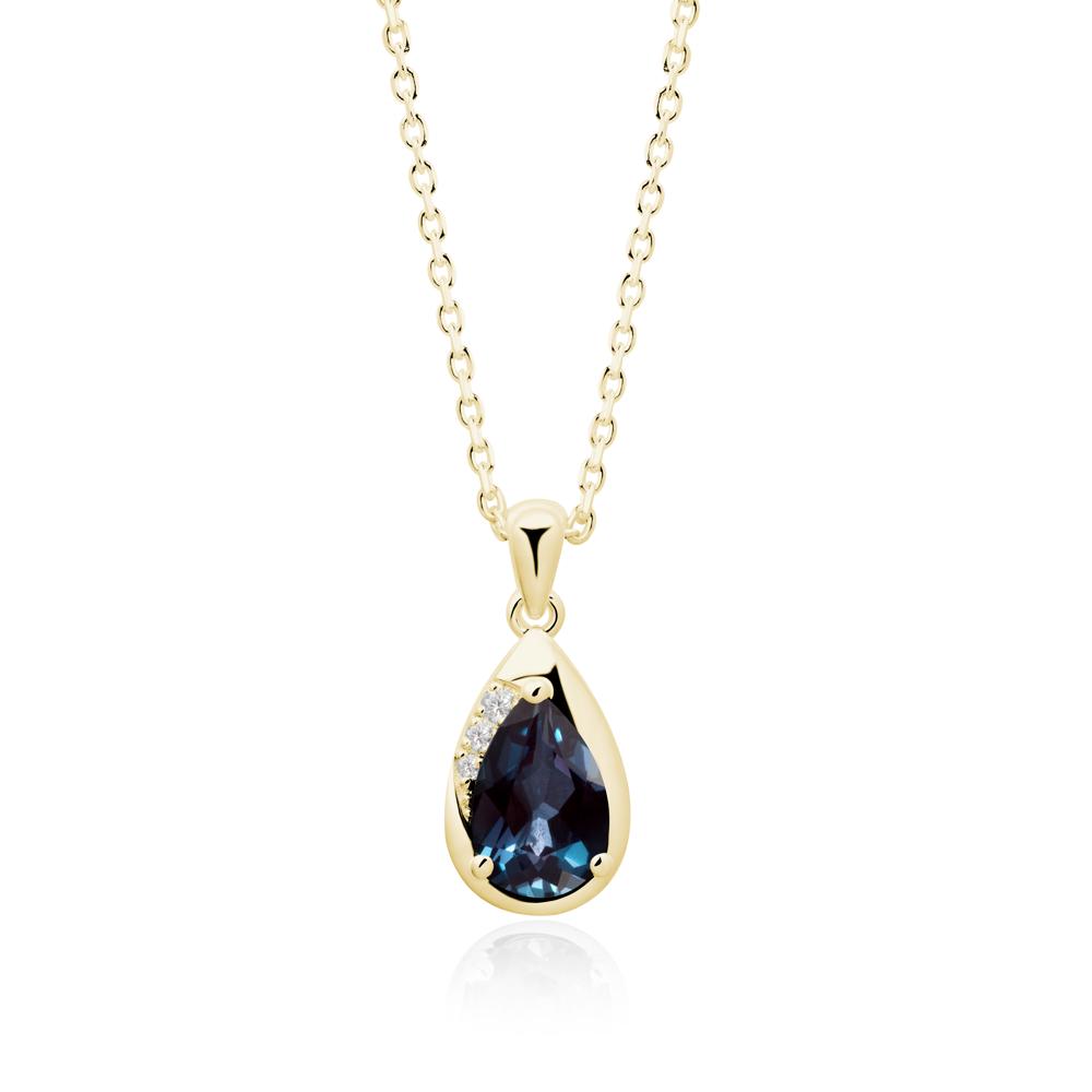 Modernist Teardrop Alexandrite Pendant - LUO Jewelry #metal_18k yellow gold