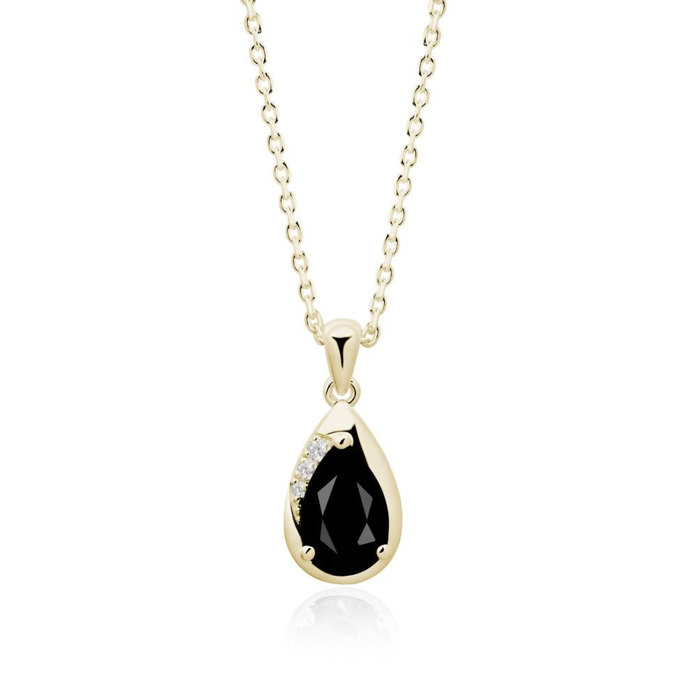 Modernist Teardrop Black Spinel Pendant - LUO Jewelry #metal_14k yellow gold