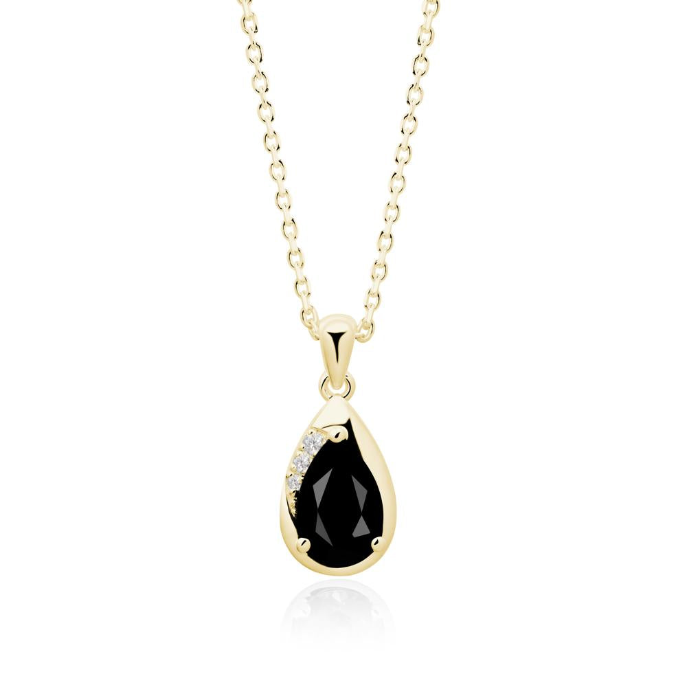 Modernist Teardrop Black Spinel Pendant - LUO Jewelry #metal_18k yellow gold