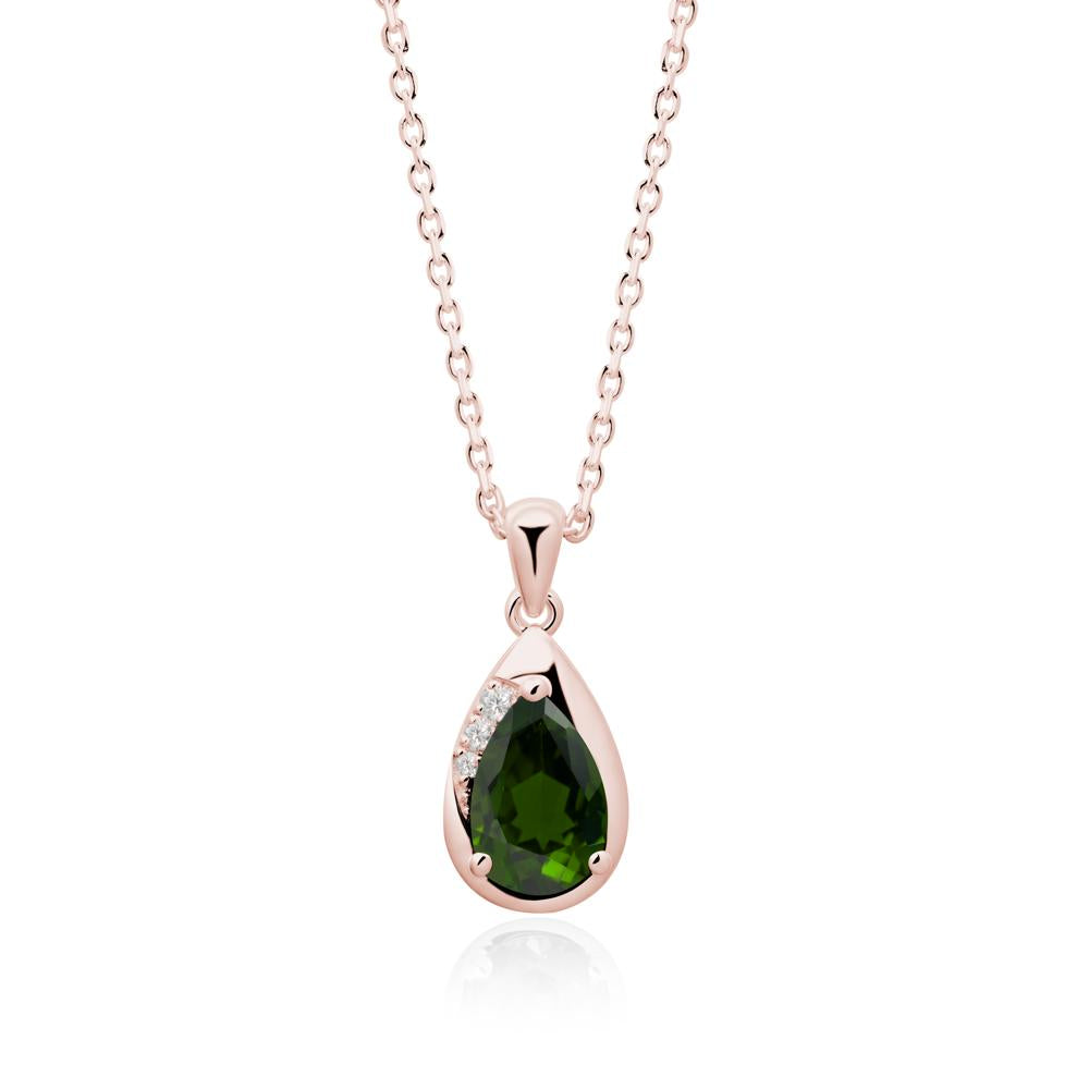 Modernist Teardrop Diopside Necklace - LUO Jewelry #metal_18k rose gold