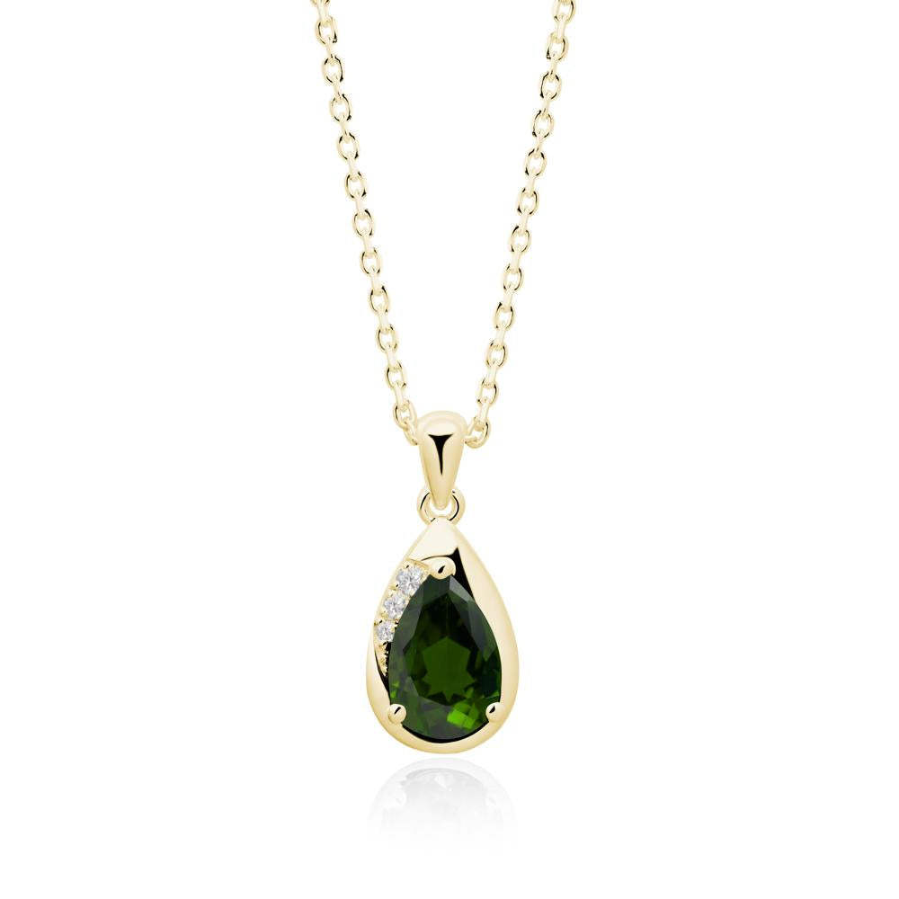 Modernist Teardrop Diopside Necklace - LUO Jewelry #metal_18k yellow gold