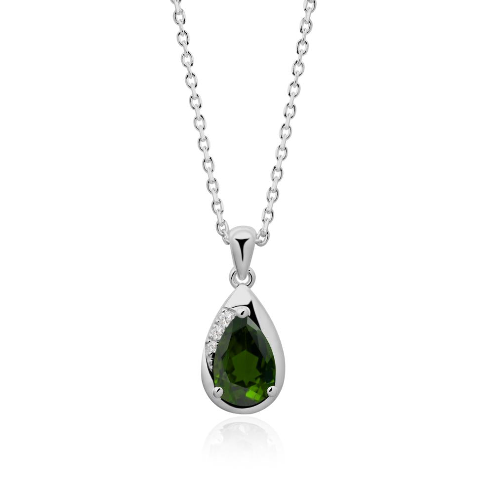 Modernist Teardrop Diopside Necklace - LUO Jewelry #metal_platinum