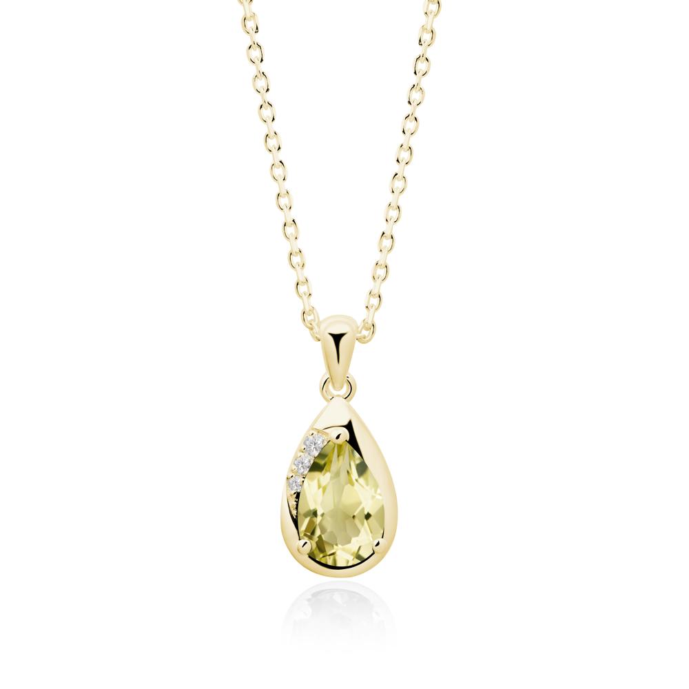 Modernist Teardrop Lemon Quartz Necklace - LUO Jewelry #metal_18k yellow gold