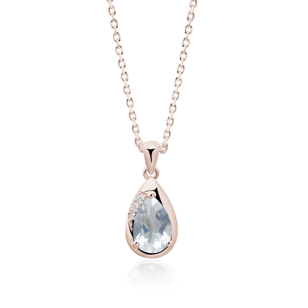 Modernist Teardrop Moonstone Necklace - LUO Jewelry #metal_14k rose gold