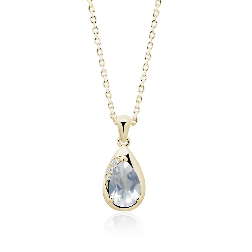 Modernist Teardrop Moonstone Necklace - LUO Jewelry #metal_14k yellow gold