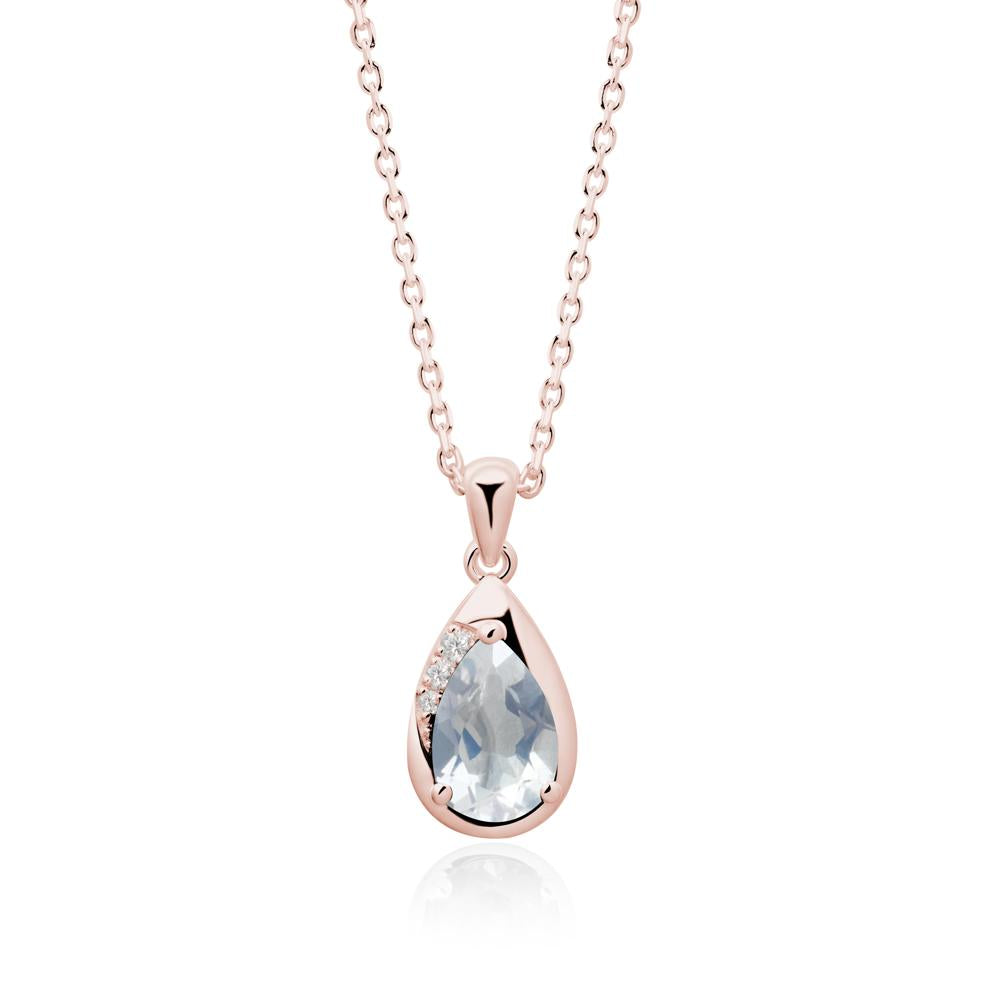 Modernist Teardrop Moonstone Necklace - LUO Jewelry #metal_18k rose gold