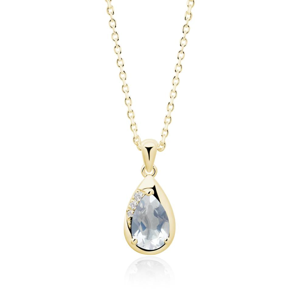 Modernist Teardrop Moonstone Necklace - LUO Jewelry #metal_18k yellow gold