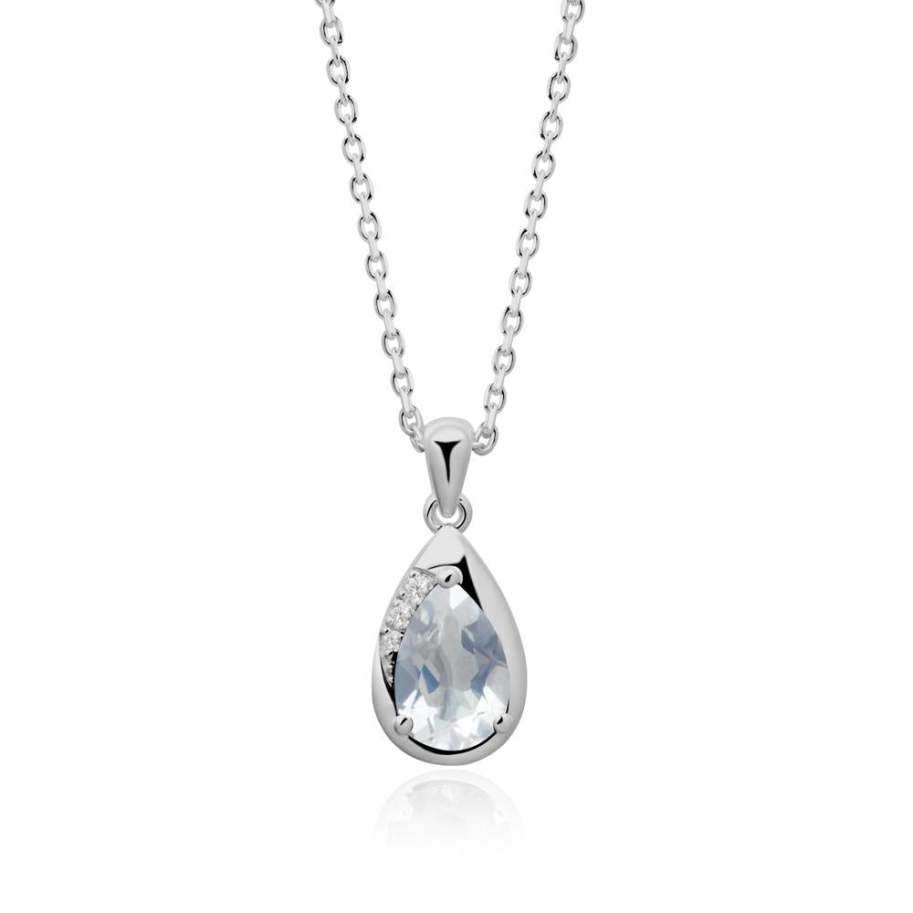 Modernist Teardrop Moonstone Necklace - LUO Jewelry #metal_platinum