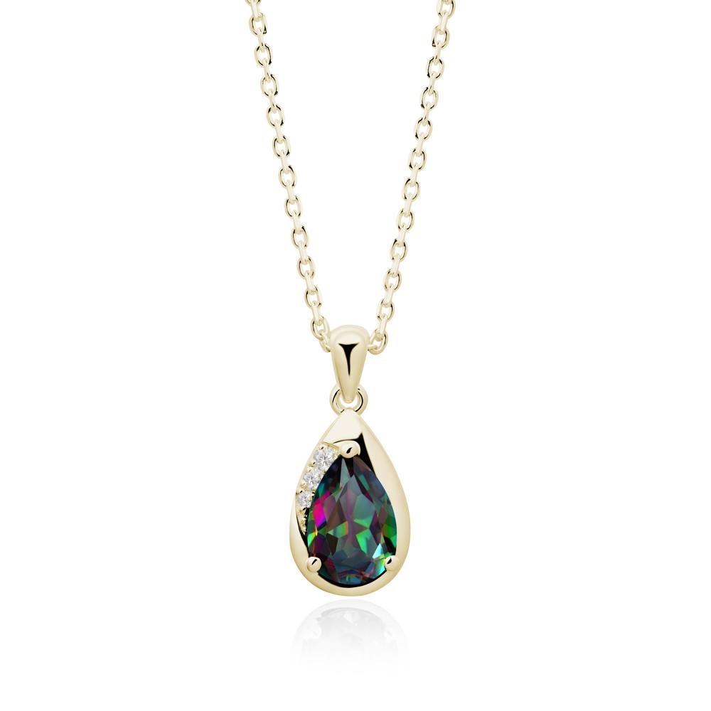 Modernist Pear Shaped Mystic Topaz Necklace - LUO Jewelry #metal_14k yellow gold