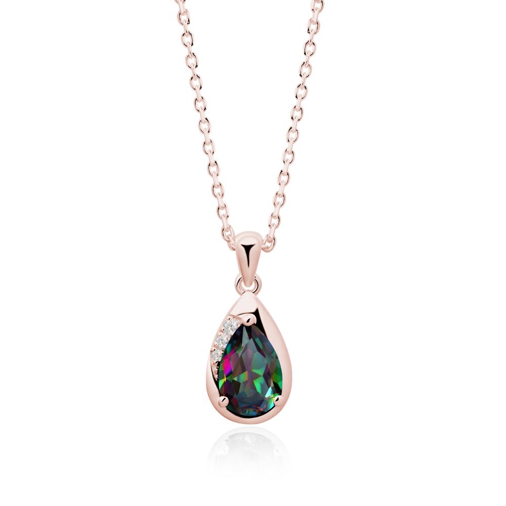 Modernist Pear Shaped Mystic Topaz Necklace - LUO Jewelry #metal_18k rose gold
