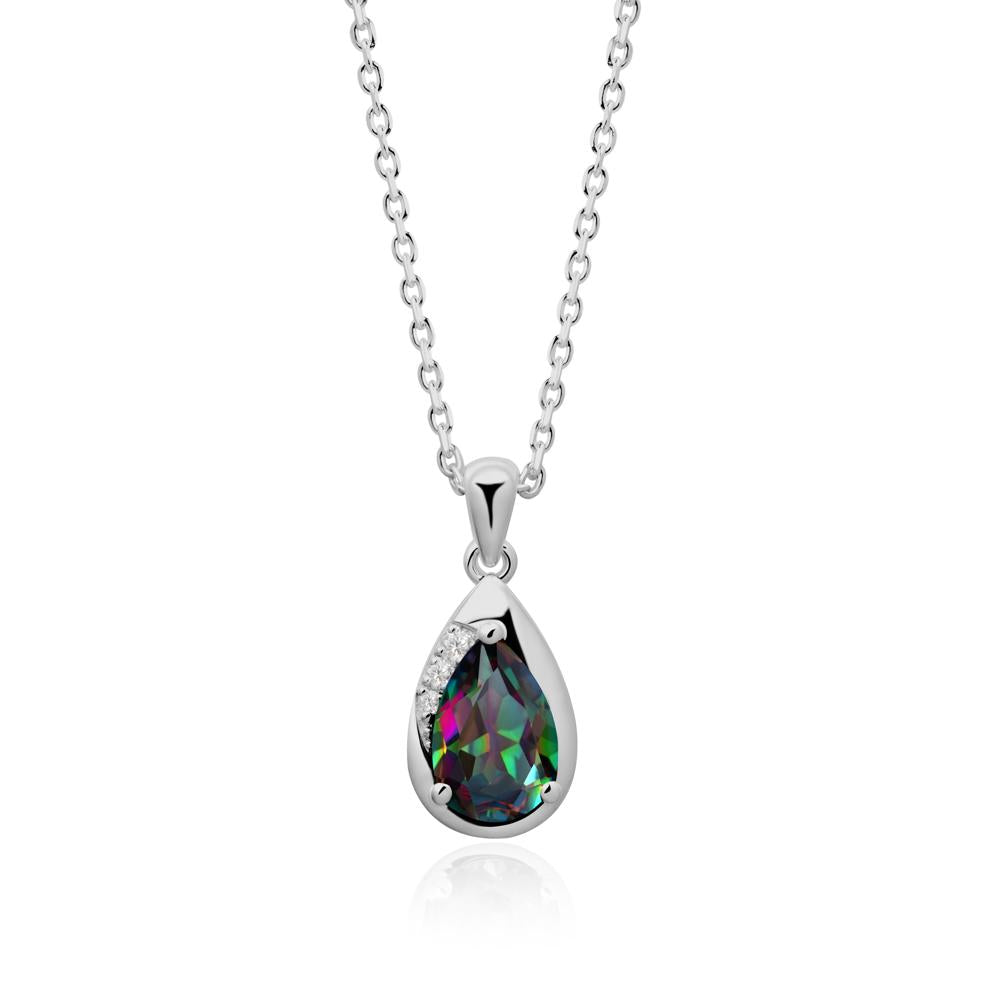 Modernist Pear Shaped Mystic Topaz Necklace - LUO Jewelry #metal_platinum