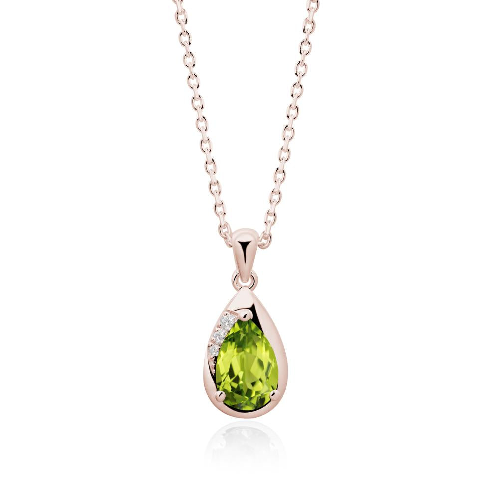 Modernist Teardrop Peridot Pendant - LUO Jewelry #metal_14k rose gold