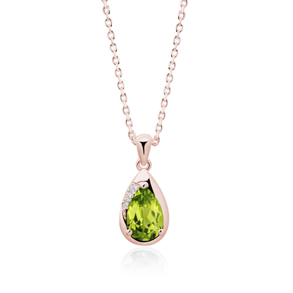 Modernist Teardrop Peridot Pendant - LUO Jewelry #metal_18k rose gold