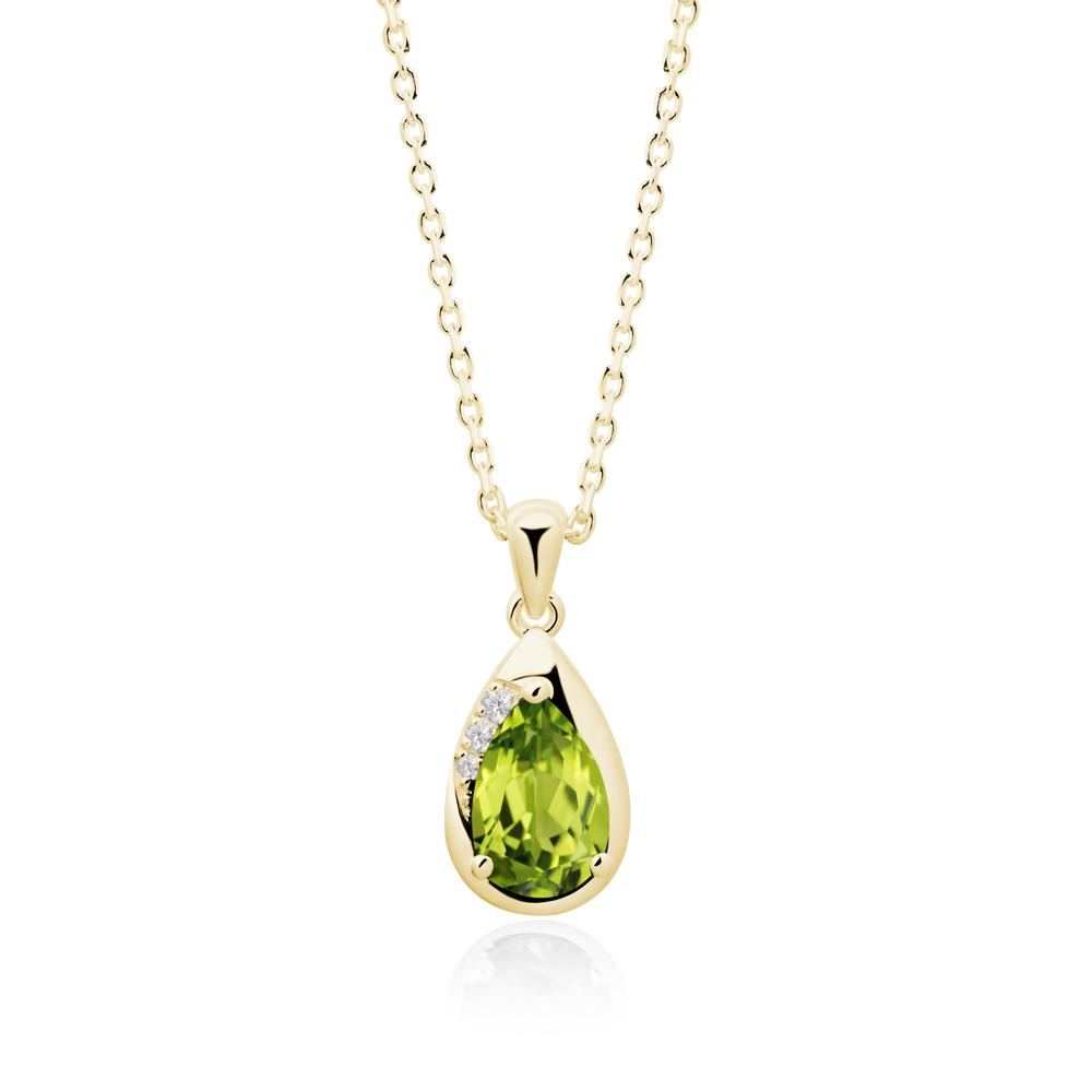 Modernist Teardrop Peridot Pendant - LUO Jewelry #metal_18k yellow gold