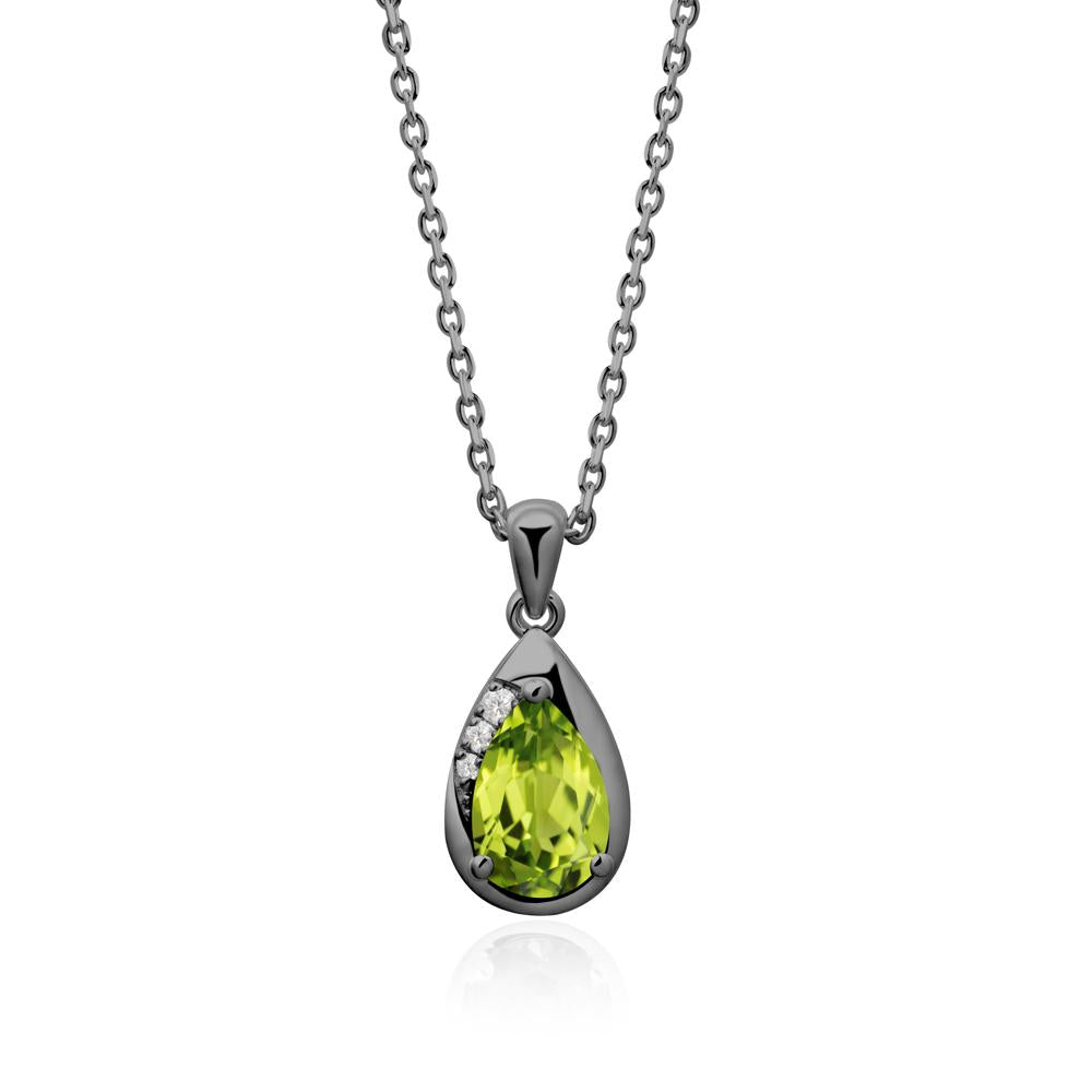 Modernist Teardrop Peridot Pendant - LUO Jewelry #metal_black finish sterling silver