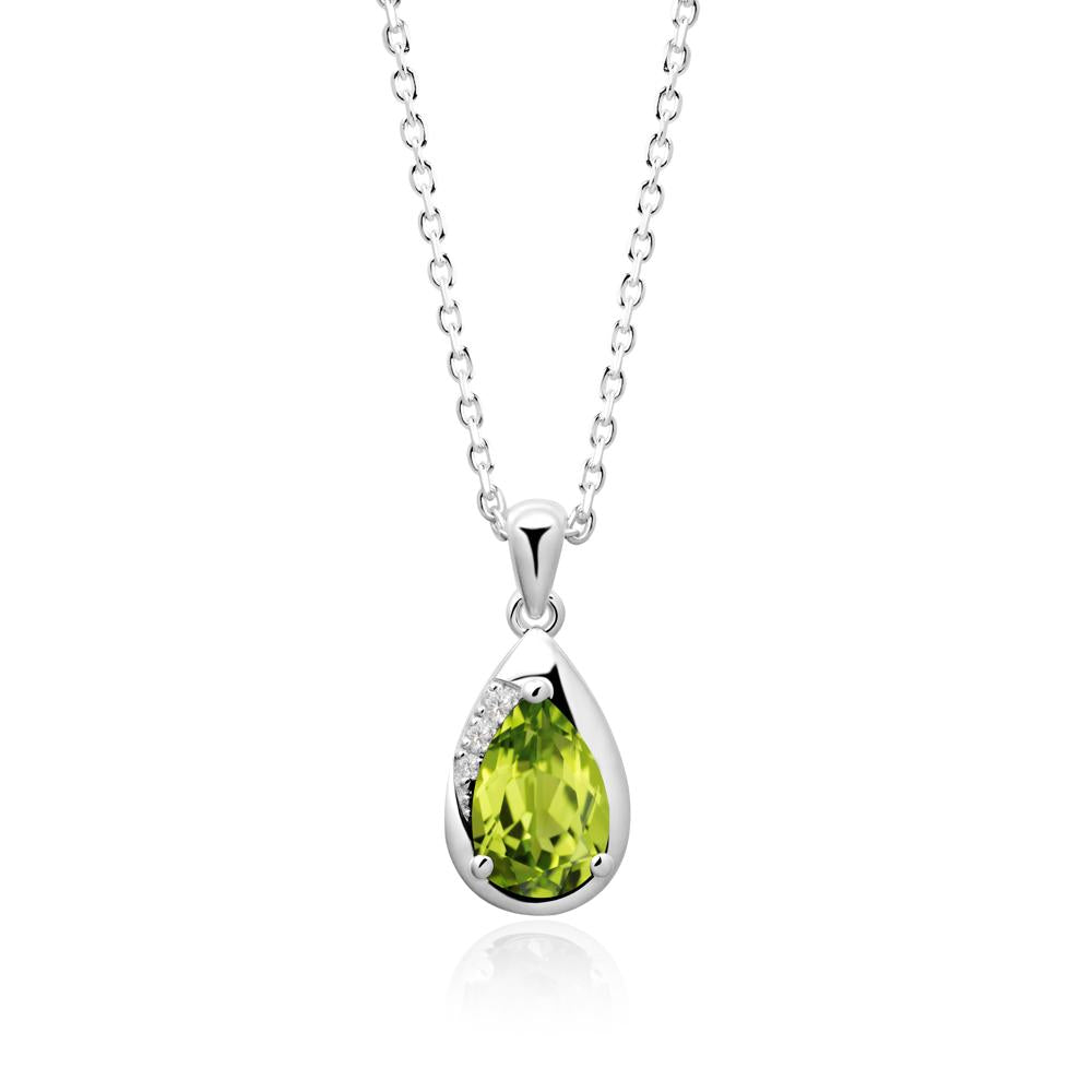 Modernist Teardrop Peridot Pendant - LUO Jewelry #metal_sterling silver