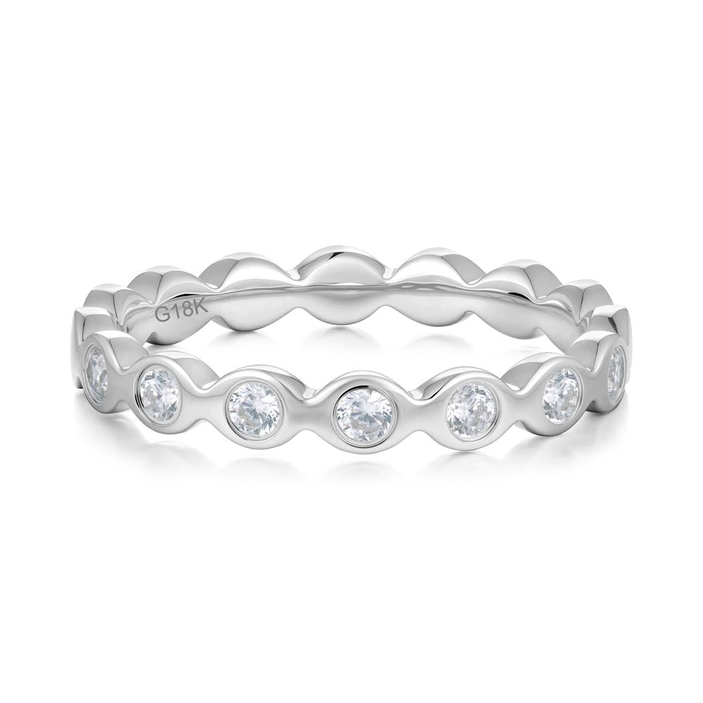 Round Cubic Zirconia Eternity Band Ring - LUO Jewelry #metal_18k white gold