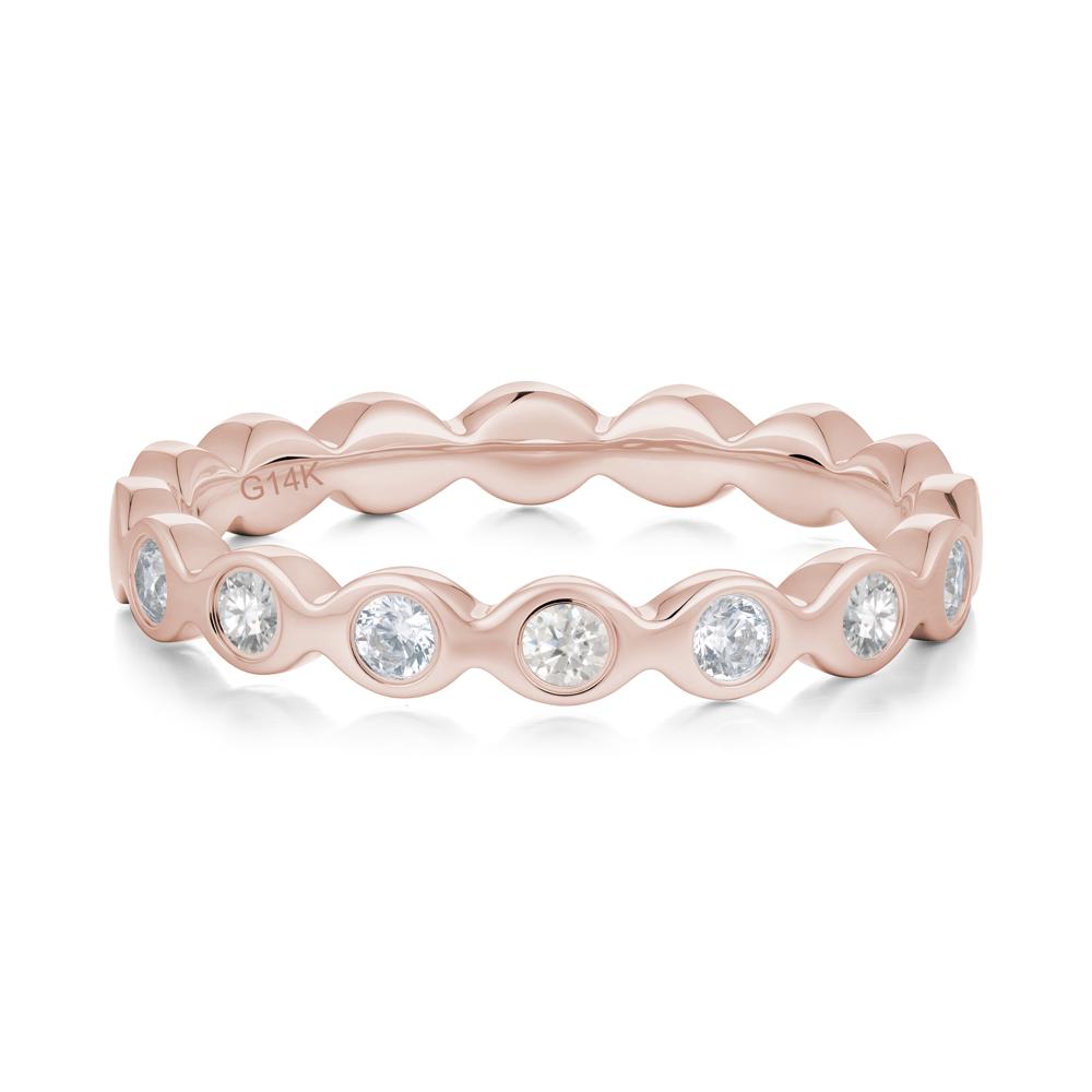 Round Moissanite and Cubic Zirconia Eternity Ring - LUO Jewelry #metal_14k rose gold