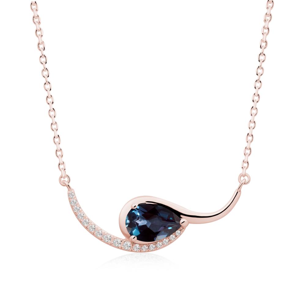 Swirl Pear Shaped Alexandrite Necklace - LUO Jewelry #metal_18k rose gold