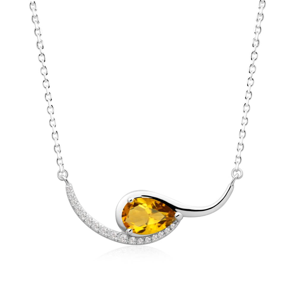Swirl Pear Shaped Citrine Necklace - LUO Jewelry #metal_sterling silver