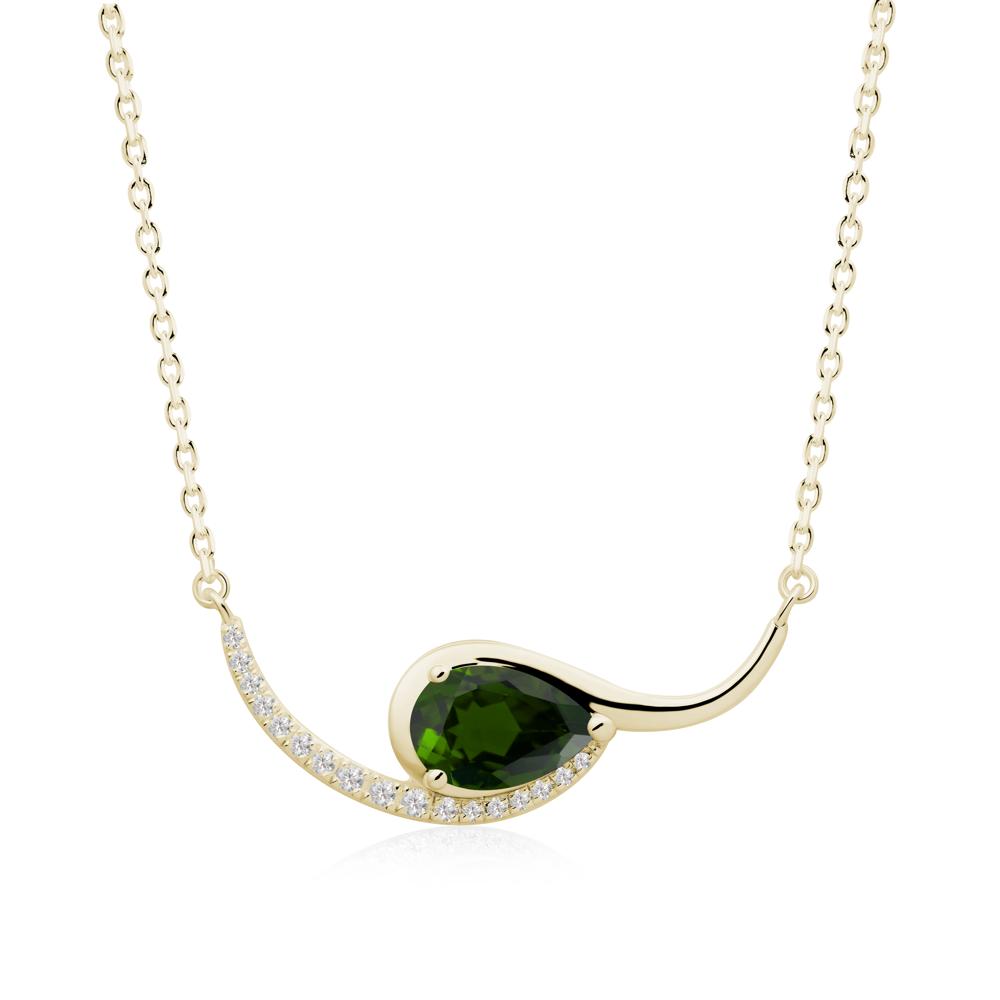 Swirl Pear Shaped Diopside Necklace - LUO Jewelry #metal_14k yellow gold