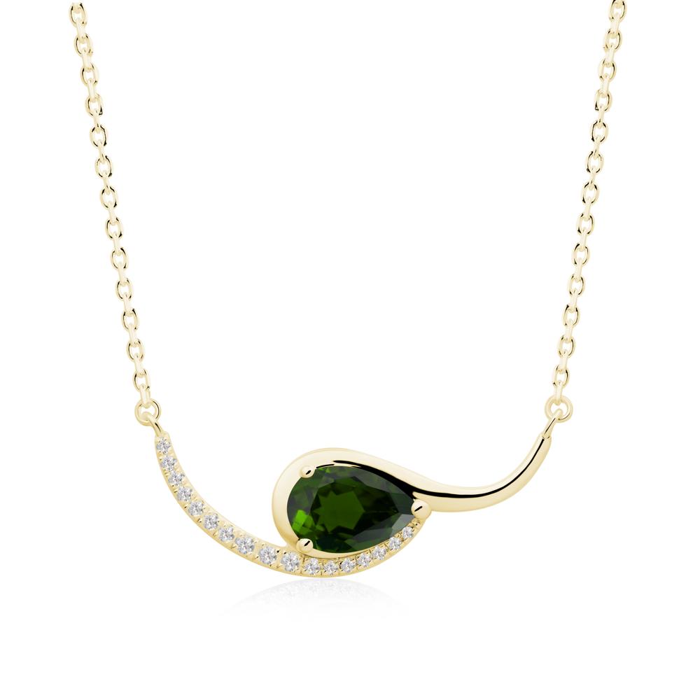 Swirl Pear Shaped Diopside Necklace - LUO Jewelry #metal_18k yellow gold