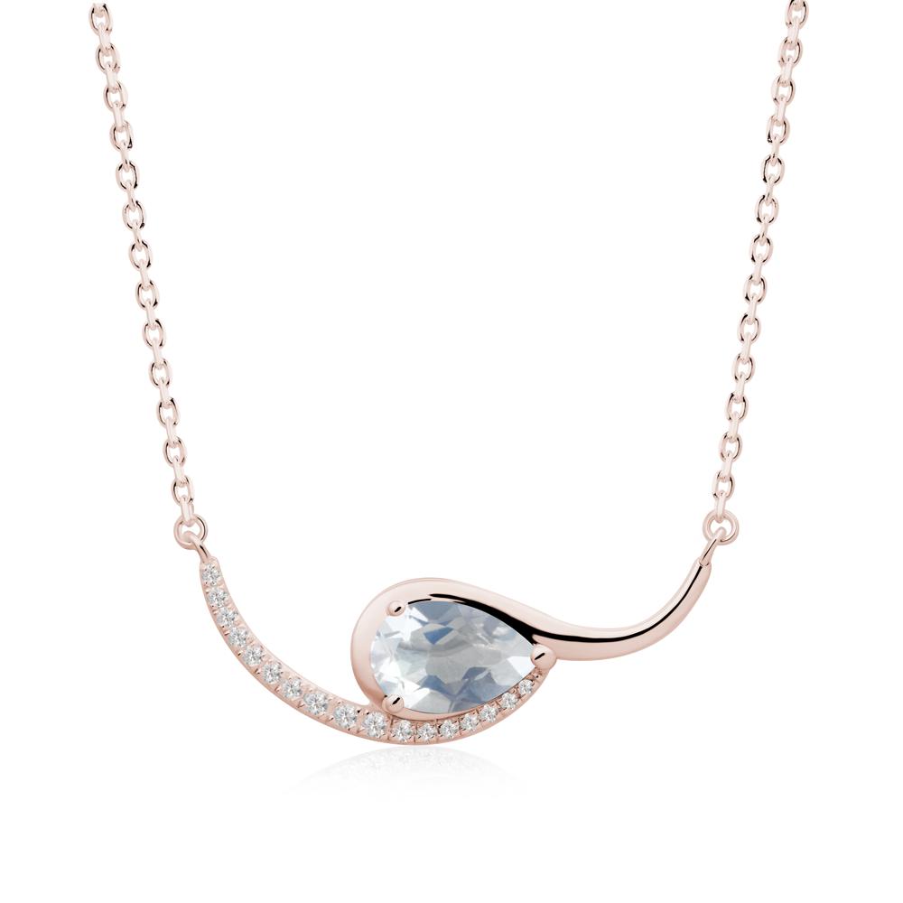 Swirl Pear Shaped Moonstone Necklace - LUO Jewelry #metal_14k rose gold